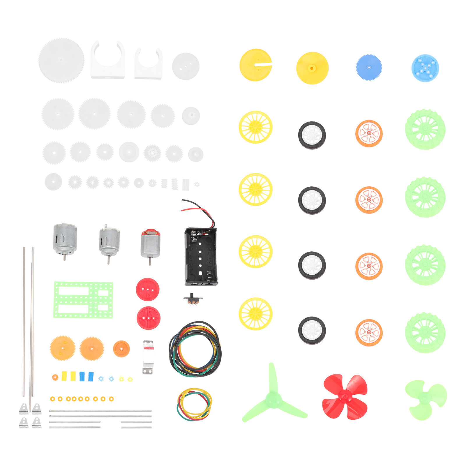 Science Project Kit - 112Pcs Motor Accessories Kit Plastic Gears